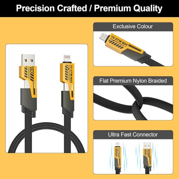 4-in-1 Fast Charging Data Cable – One Cable for All Devices!