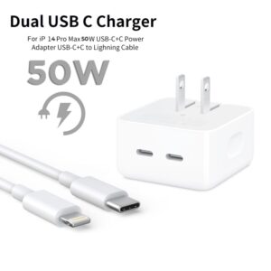 50W USB-C Power Adapter + USB-C to Lightning Cable – Ultra Fast Charging Combo