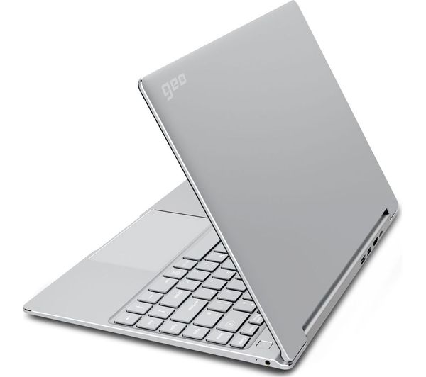 Geo Ultrabook 3 Intel Celeron N4000 4GB RAM 160 GB SSD โ Budget Ultra Slim Laptop in Pakistan 3 Geo Ultrabook 3 silver ultrabook shown in rear side angle view with slim profile
